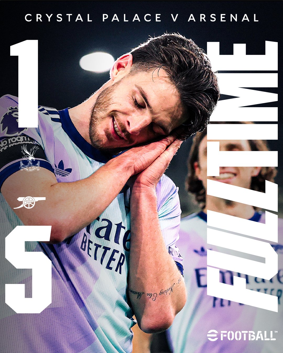 ผลบอลเมื่อคืนนี้ พรีเมียร์ลีก พาเลซ อาร์เซนอล