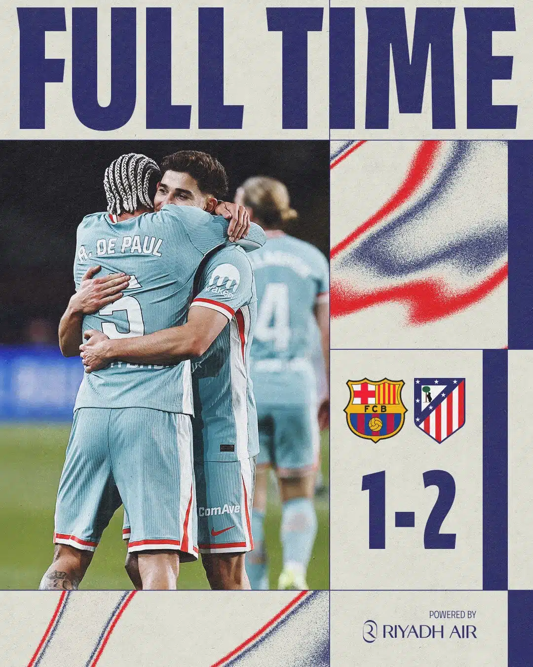 ผลบอลเมื่อคืนนี้ ลาลีกา บาร์เซโลน่า แอต.มาดริด