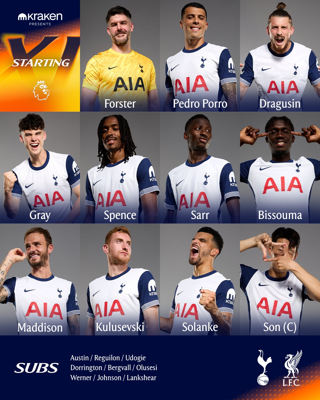 11 ตัวจริง สเปอร์ส ลิเวอร์พูล