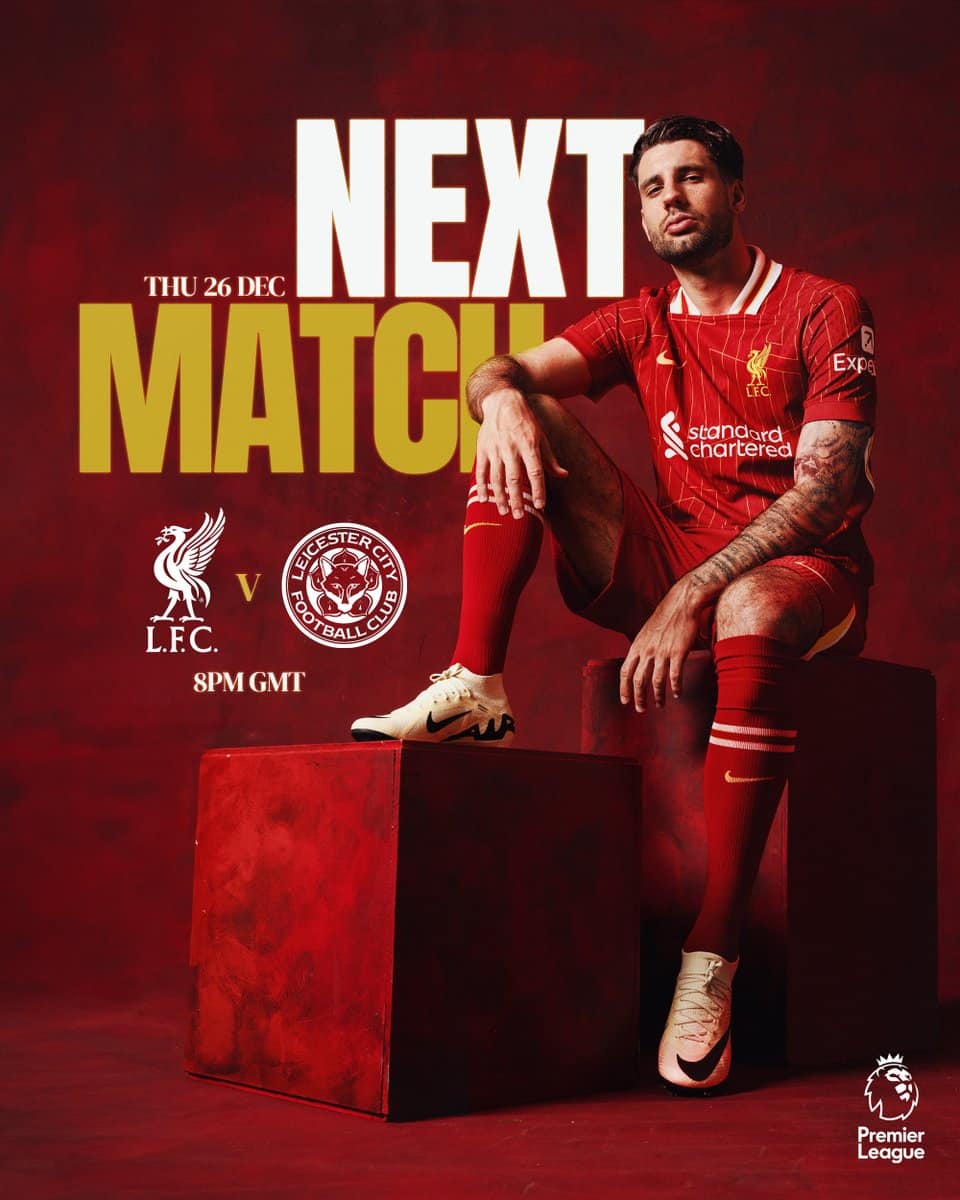 ดูบอลสด พรีเมียร์ลีก 2024/25 ลิเวอร์พูล เลสเตอร์