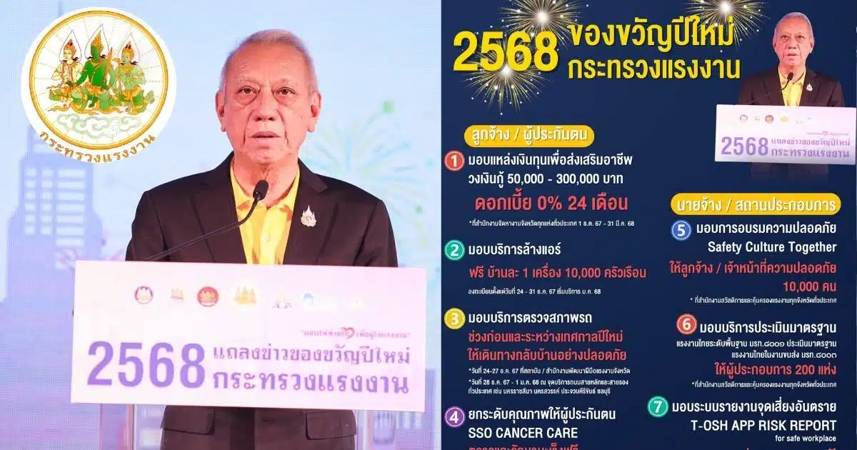 ของขวัญปีใหม่กระทรวงแรงงาน 2568