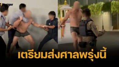 ภูเก็ตไม่แผ่ว ฝรั่งคลั่ง ถอดเสื้อ-เมาทำร้ายเจ้าหน้าที่ สุดท้ายเจอ 3 ข้อหาหนัก