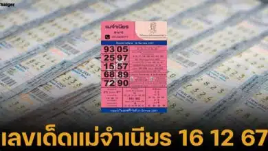 เลขเด็ดแม่จำเนียร 16 12 67 หวยรัฐบาลไทยงวดนี้