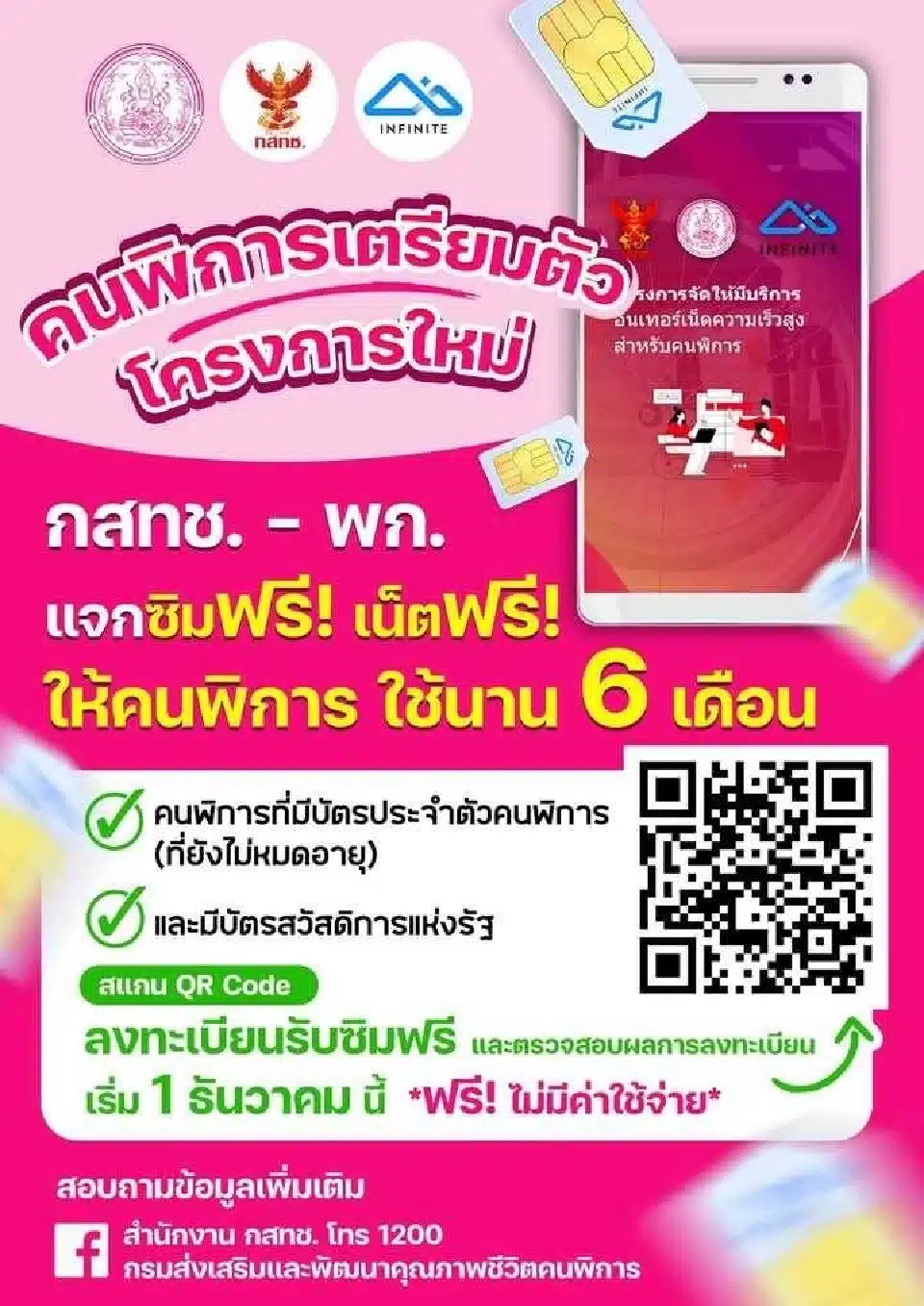 ลงทะเบียนซิมคนพิการ