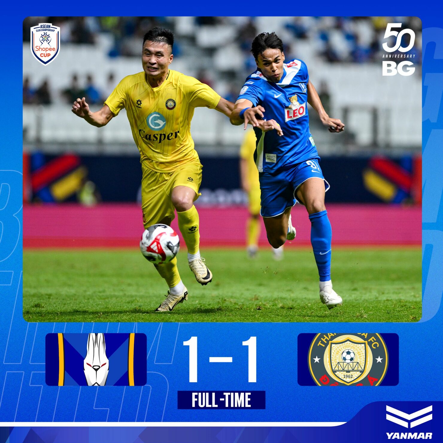 ผลฟุตบอล Shopee Cup บีจี ปทุม ดง อา ธันห์ ฮัว