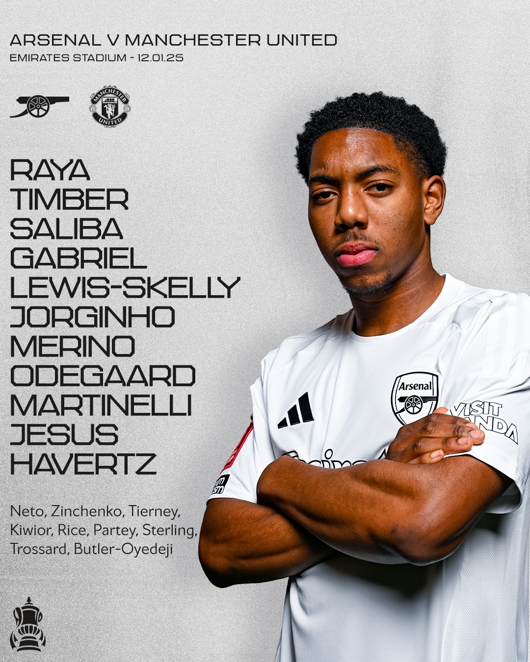 11 ตัวจริง อาร์เซนอล แมนยู เอฟเอ คัพ