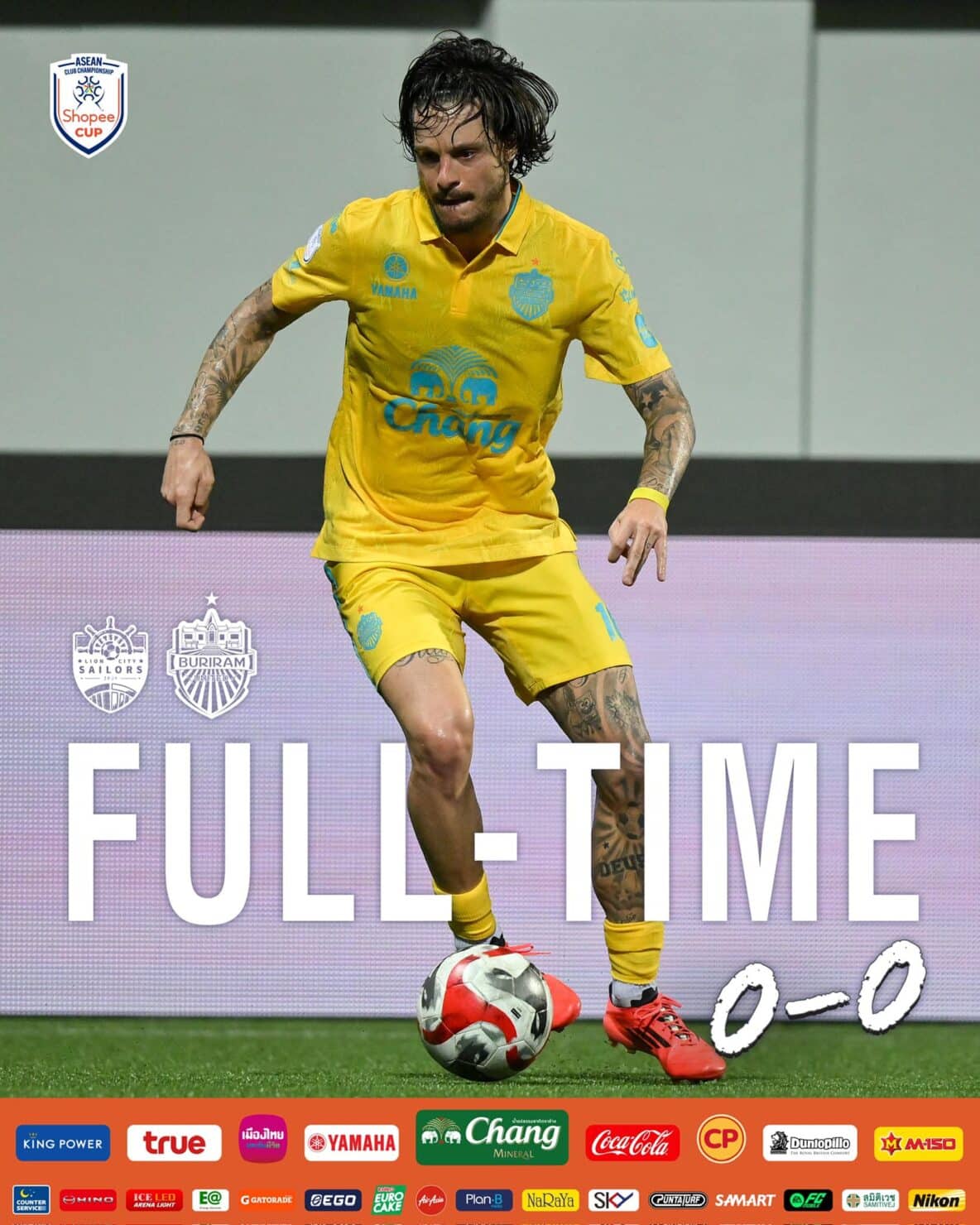 ผลฟุตบอล Shopee Cup ไลออน ซิตี้ บุรีรัมย์