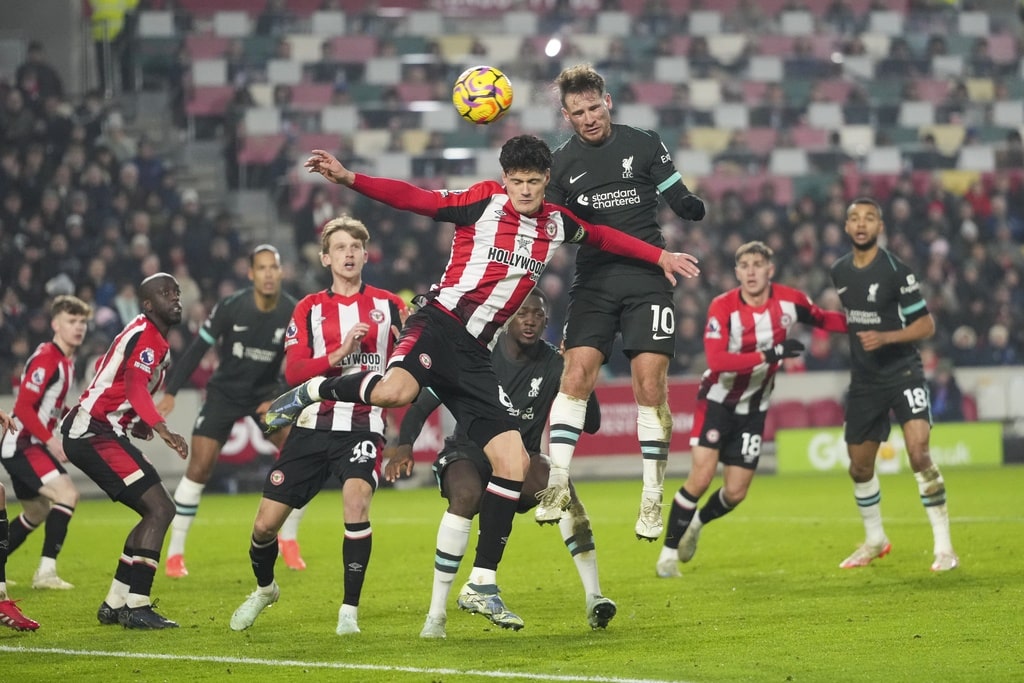 ผลบอลเมื่อคืนนี้ พรีเมียร์ลีก เบรนท์ฟอร์ด ลิเวอร์พูล