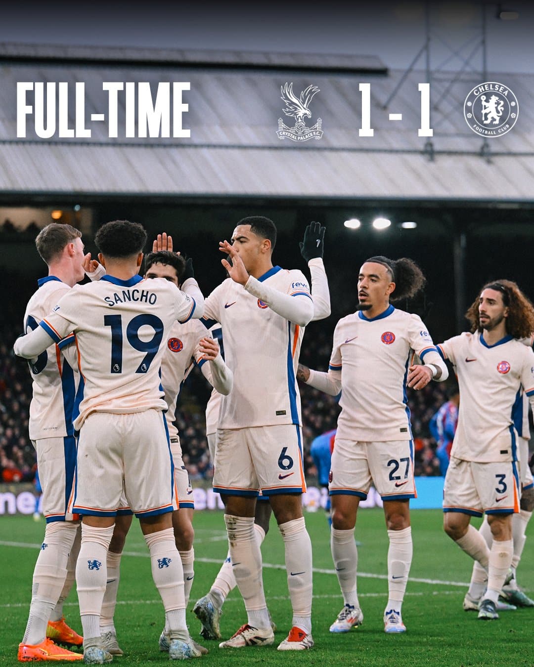 ผลบอลเมื่อคืนนี้ พรีเมียร์ลีก คริสตัล พาเลซ เชลซี