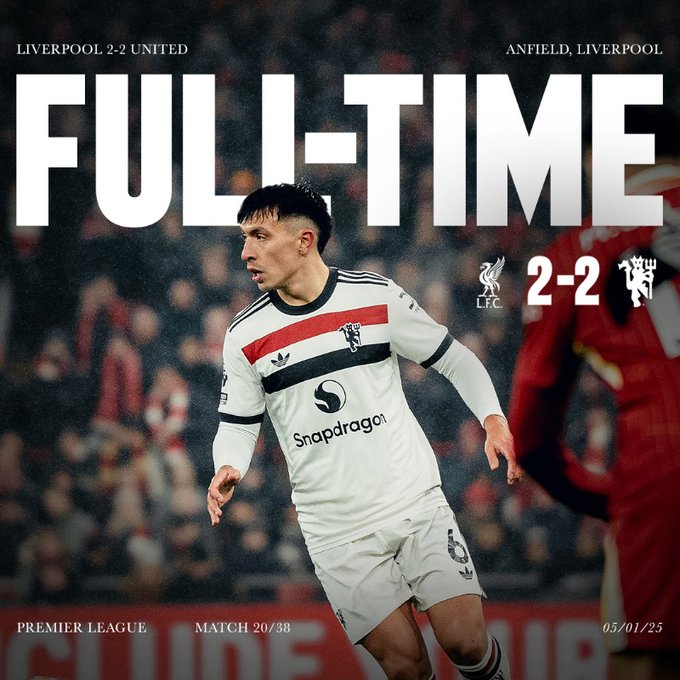 ผลบอลเมื่อคืนนี้ พรีเมียร์ลีก ลิเวอร์พูล แมนยู