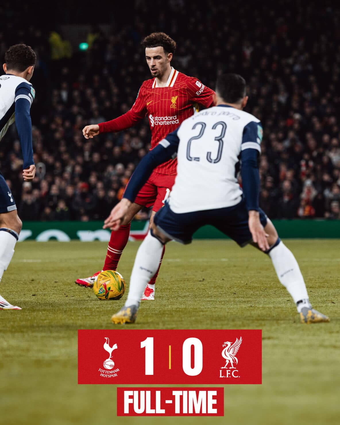 ผลบอลเมื่อคืนนี้ คาราบาวคัพ สเปอร์ส ลิเวอร์พูล