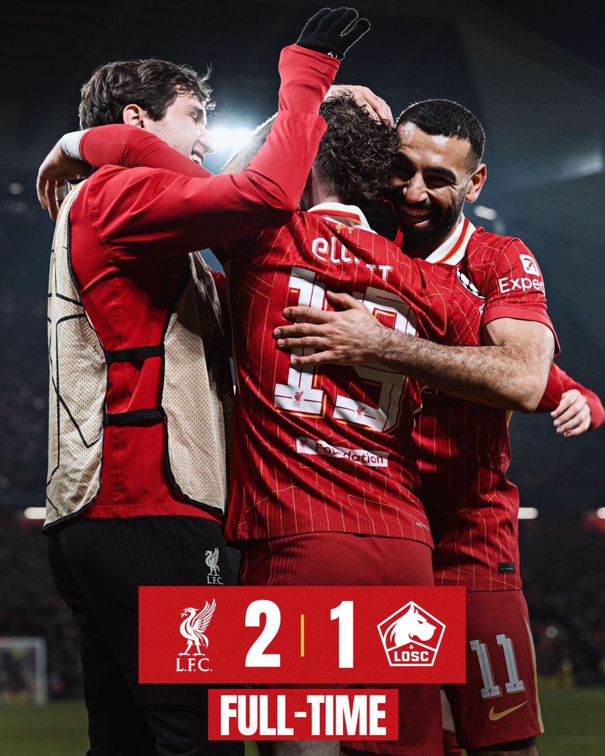 ผลบอลเมื่อคืนนี้ ยูฟ่า แชมเปี้ยนส์ลีก ลิเวอร์พูล ลีลล์