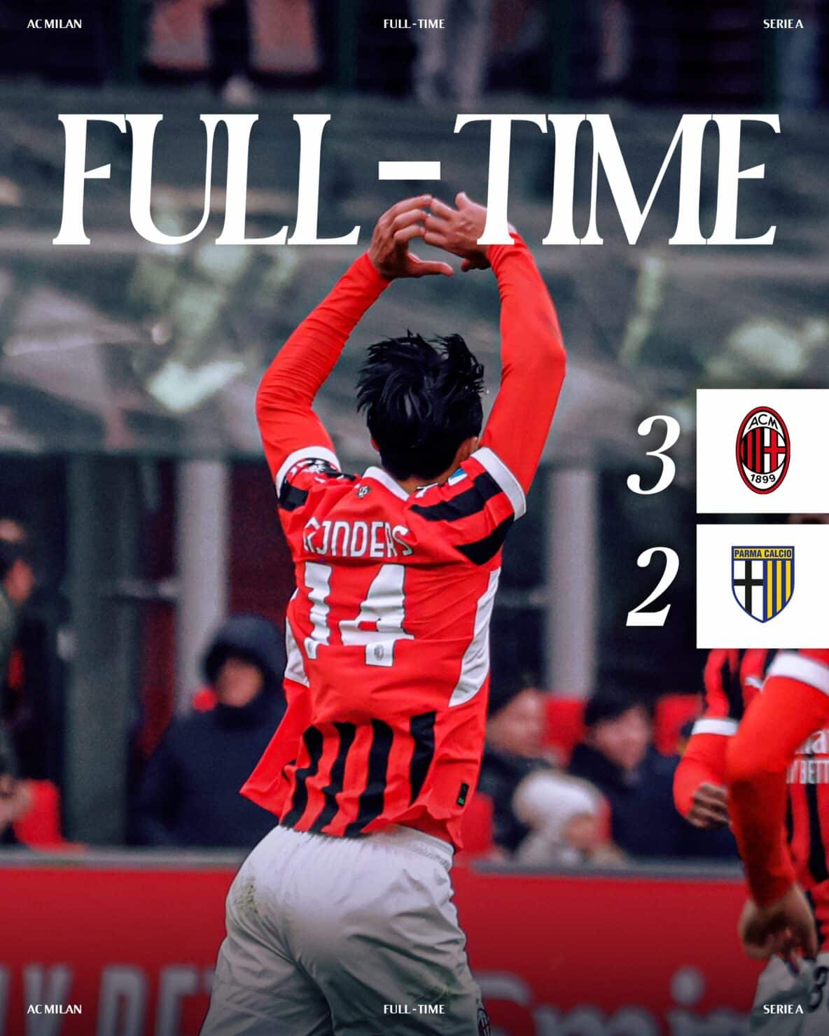 ผลบอลเมื่อคืนนี้ กัลโช่ มิลาน ปาร์ม่า