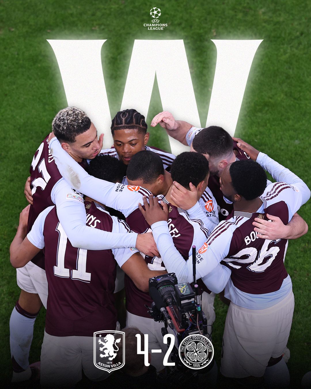 ผลบอลเมื่อคืนนี้ ยูฟ่า แชมเปี้ยนส์ลีก แอสตัน วิลล่า เซลติก