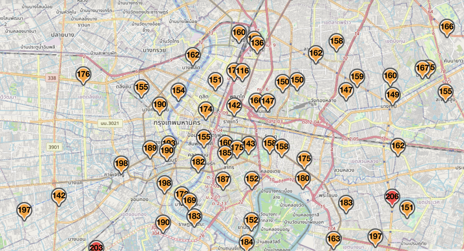 คุณภาพอากาศเช้านี้ กรุงเทพ ฝุ่นพิษพุ่งเป็นอันดับ 8 ของโลก มีผลกระทบต่อสุขภาพ