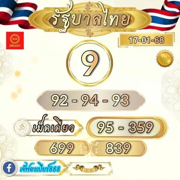 เลขเด็ดเจ๊ฟองเบียร์ 17 1 68