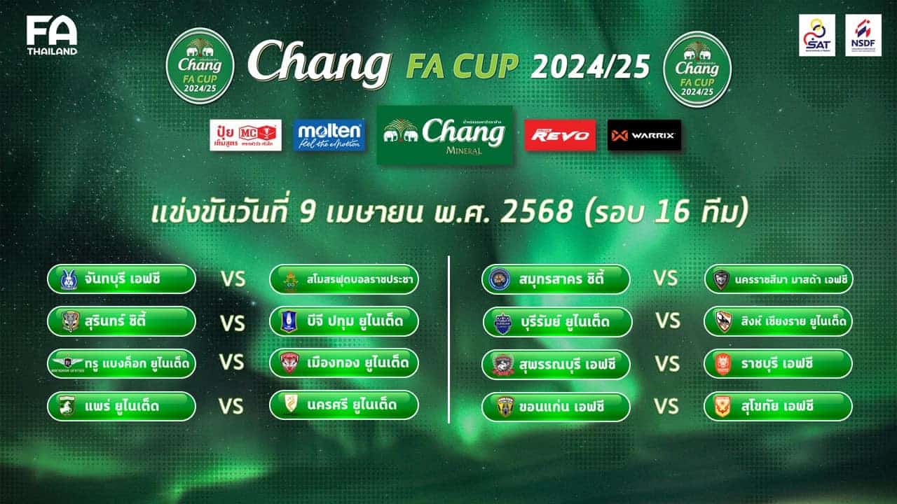 ฟุตบอลช้าง เอฟเอ คัพ 2024/25 รอบ 16 ทีมสุดท้าย