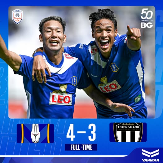ผลฟุตบอล Shopee Cup บีจี ปทุม ตรังกานู