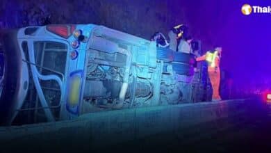 ทะเบียนรถบัสพลิกคว่ำ ปราจีนบุรี สังเวย 18 ศพ