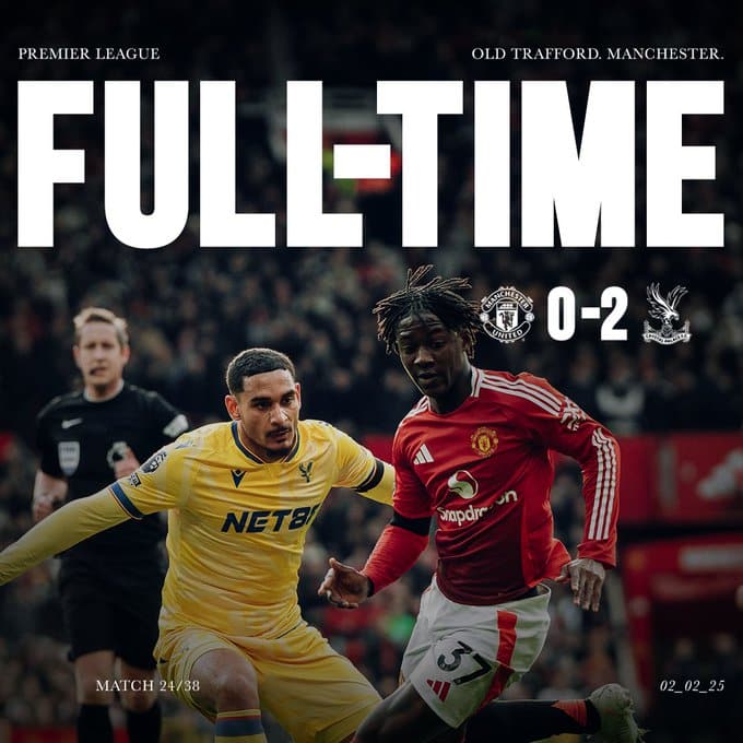 ผลบอลล่าสุด พรีเมียร์ลีก แมนยู คริสตัล พาเลซ