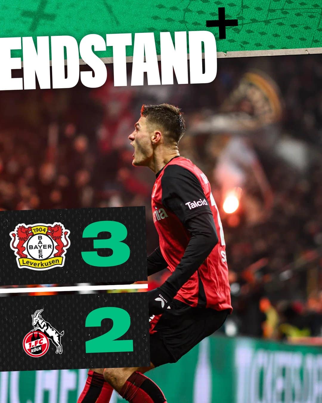 ผลฟุตบอล เดเอฟเบ โพคาล เลเวอร์คูเซ่น โคโลญจน์