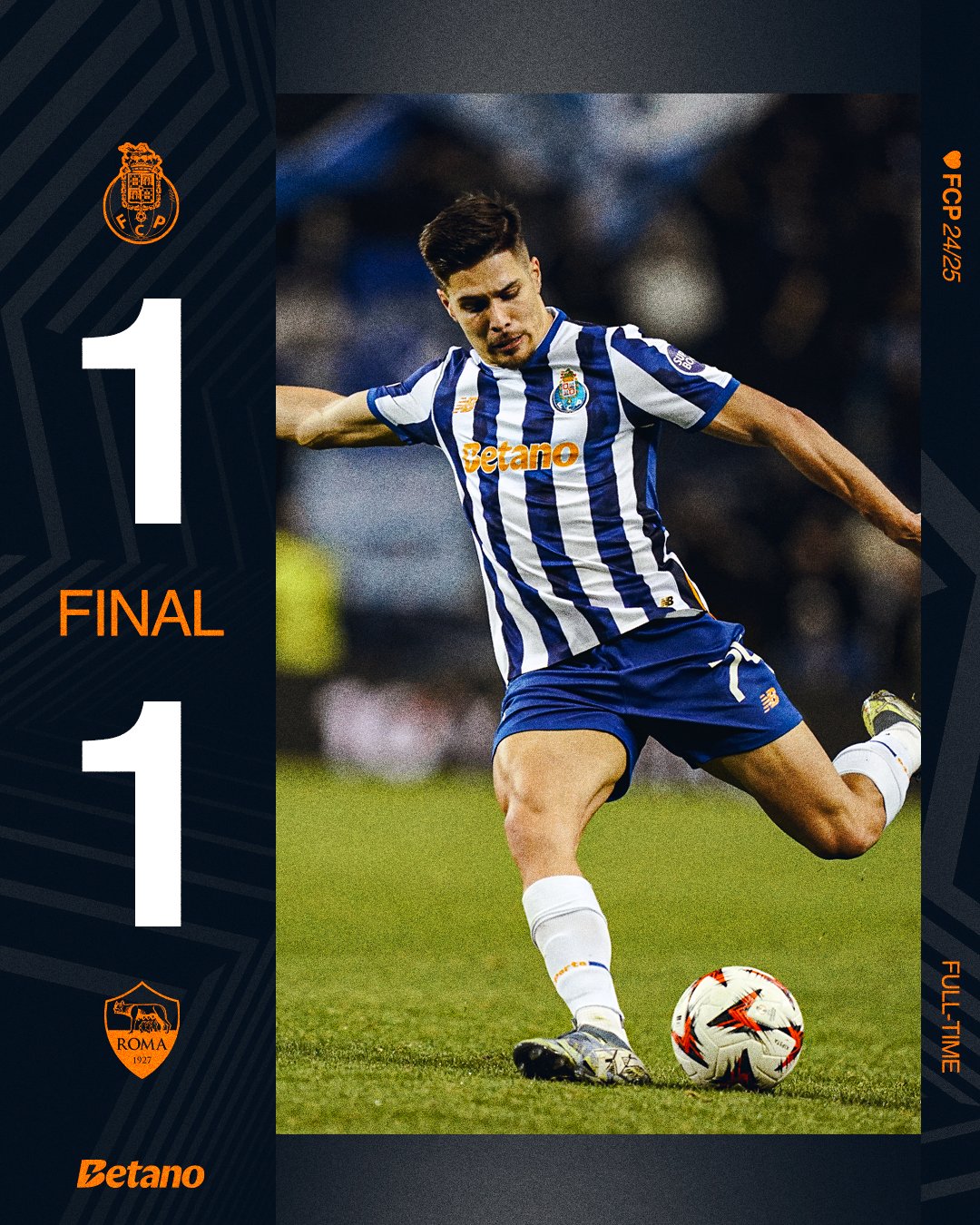 ผลบอลเมื่อคืนนี้ ยูโรป้า ลีก ปอร์โต้ โรม่า