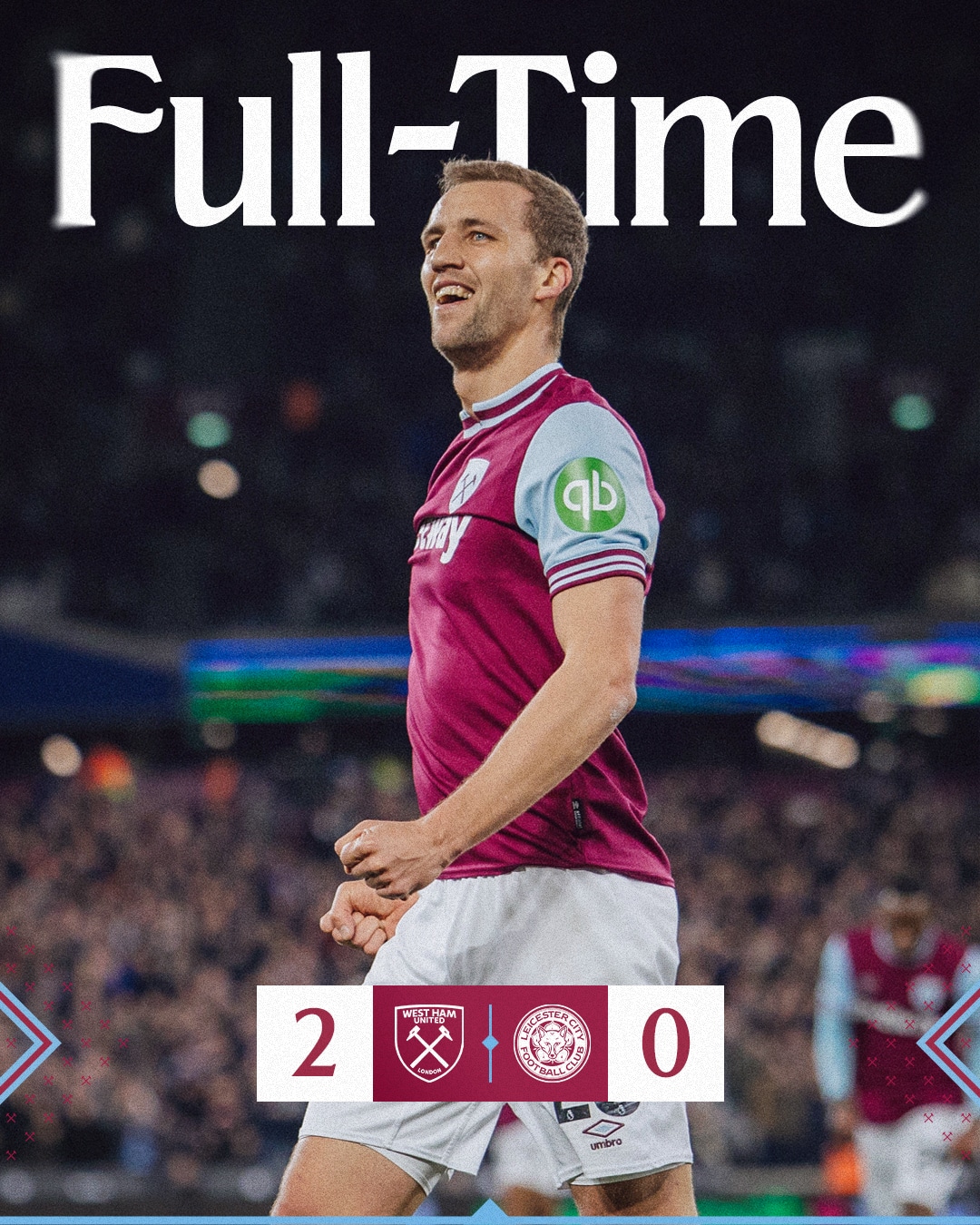 ผลบอลเมื่อคืนนี้ พรีเมียร์ลีก เวสต์แฮม เลสเตอร์