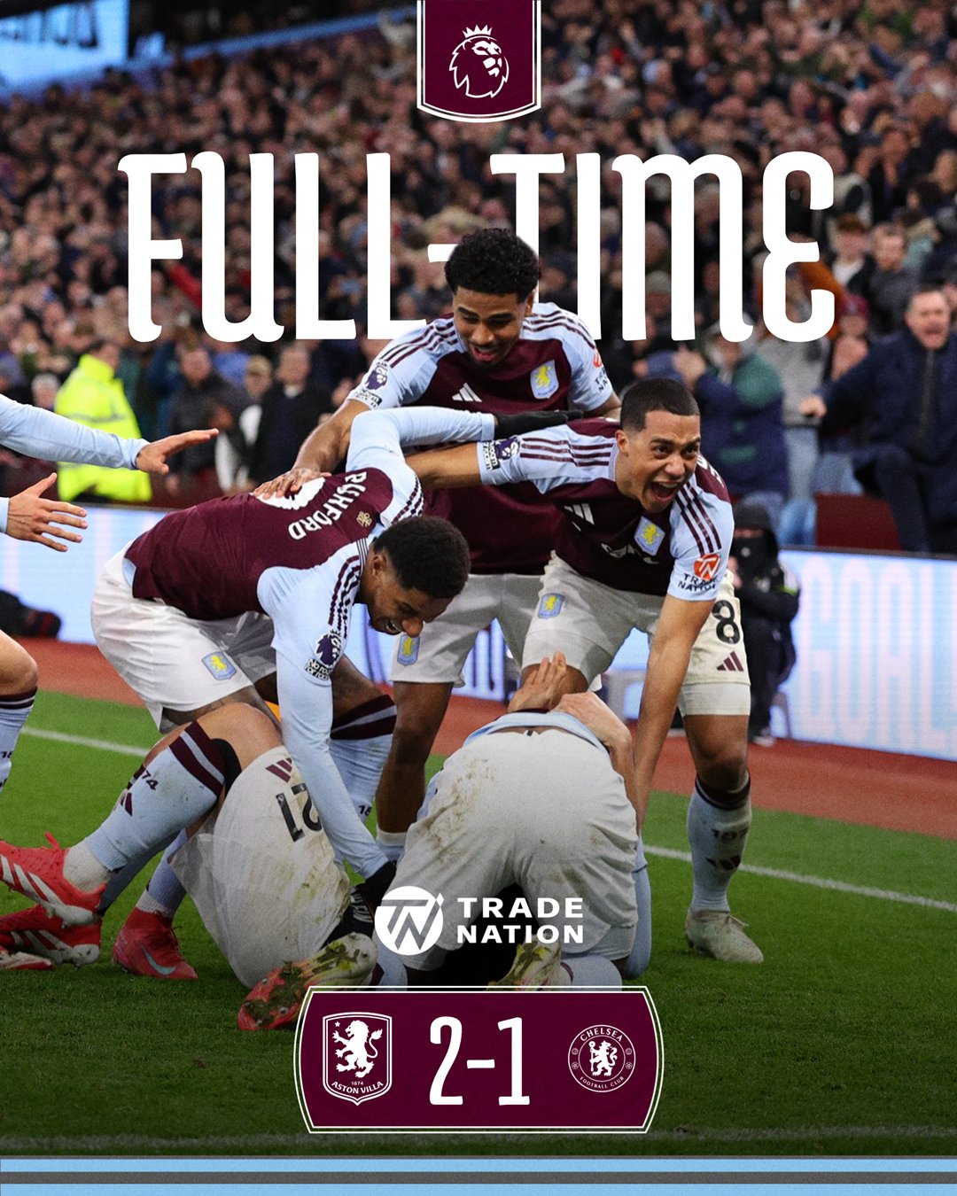 ผลบอลเมื่อคืนนี้ พรีเมียร์ลีก แอสตัน วิลล่า เชลซี