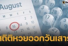 สถิติหวยออกวันเสาร์ ย้อนหลัง 10 ปี งวด 16 ส.ค. 68 เลขเบิ้ล-เลขตอง ออกซ้ำ 2 รอบ