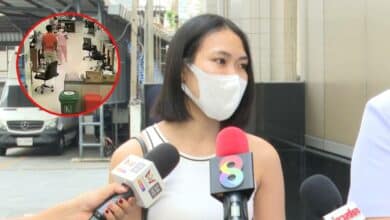 พี่สาวพยาบาล ให้สัมภาษณ์สื่อมวลชน หน้าอาคารมาลีนนท์ของช่อง 3 เมื่อวานนี้ (19 ก.พ.68).