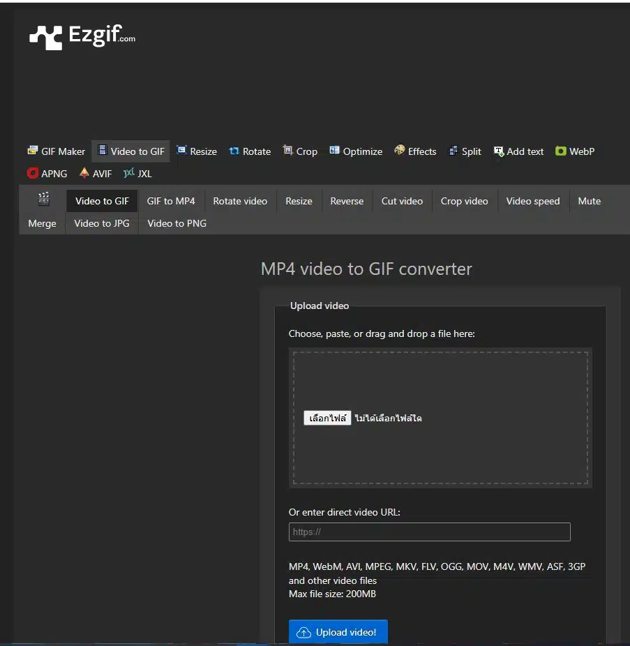 การทำวิดีโอไฟล์ Gif