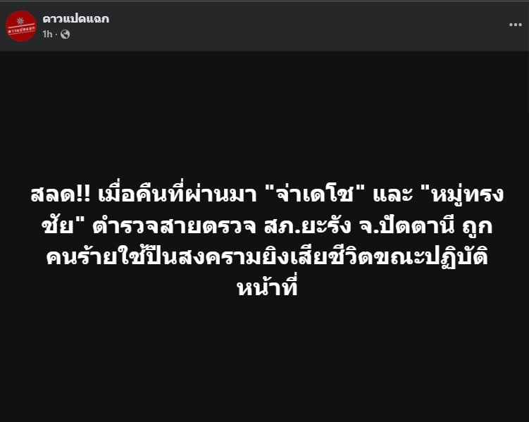 ตำรวจสายตรวจ จ่าเดโช และหมู่ทรงชัย เสียชีวิต