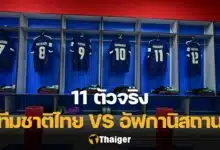 11 ตัวจริง ไทย อัฟกานิสถาน