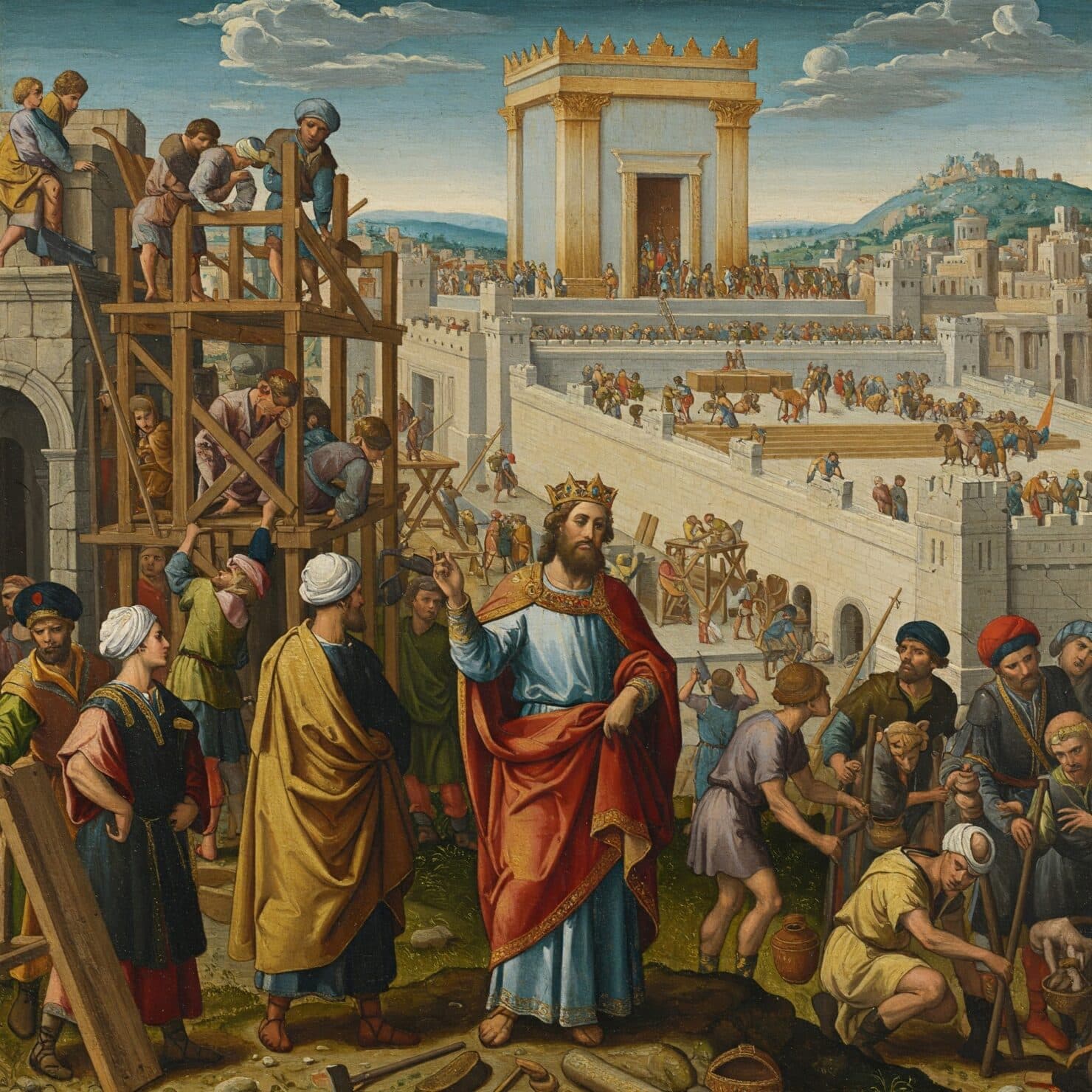 กษัตริย์โซโลมอน บุตรของดาวิด สร้างพระวิหารหลังแรก แล้วนำหีบพันธสัญญาไปเก็บไว้ในห้องบริสุทธิ์