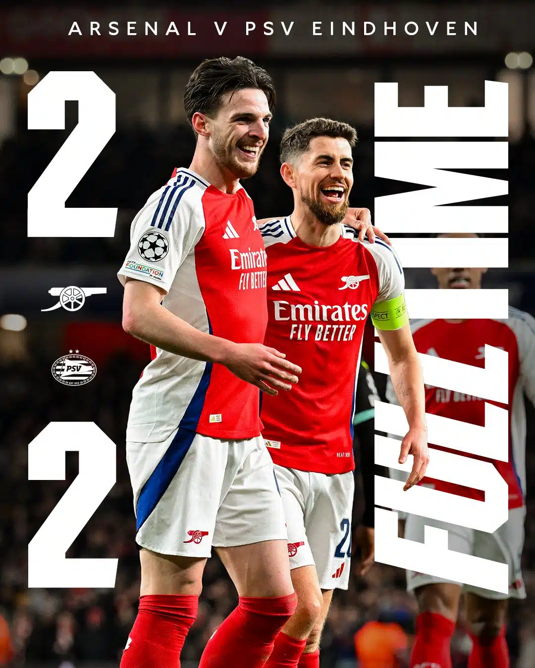 ผลบอลเมื่อคืนนี้ ยูฟ่า แชมเปี้ยนส์ลีก อาร์เซนอล พีเอสวี