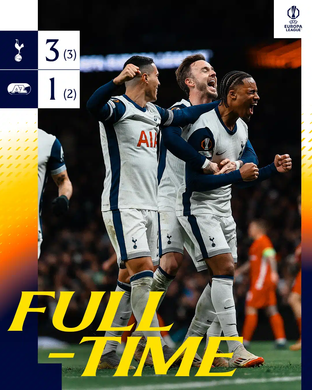 ผลบอลเมื่อคืนนี้ ยูฟ่า ยูโรปา ลีก สเปอร์ส อาแซด อัลค์มาร์