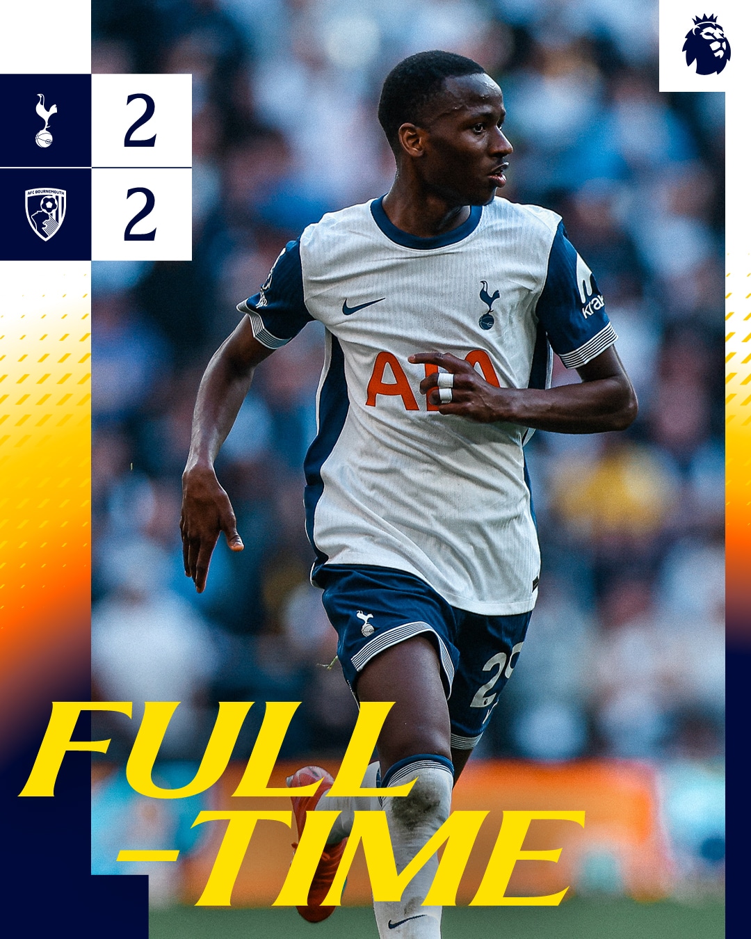 ผลบอลเมื่อคืนนี้ พรีเมียร์ลีก สเปอร์ส บอร์นมัธ