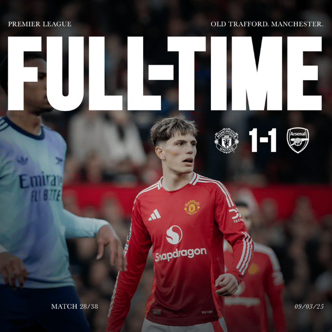 ผลบอลเมื่อคืนนี้ พรีเมียร์ลีก แมนยู อาร์เซน่อล