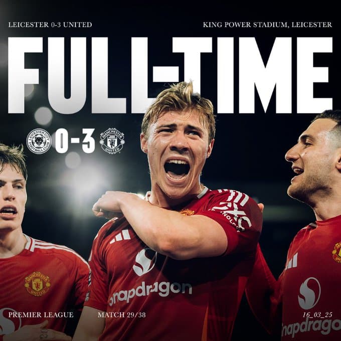 ผลบอลเมื่อคืนนี้ พรีเมียร์ลีก เลสเตอร์ แมนยู