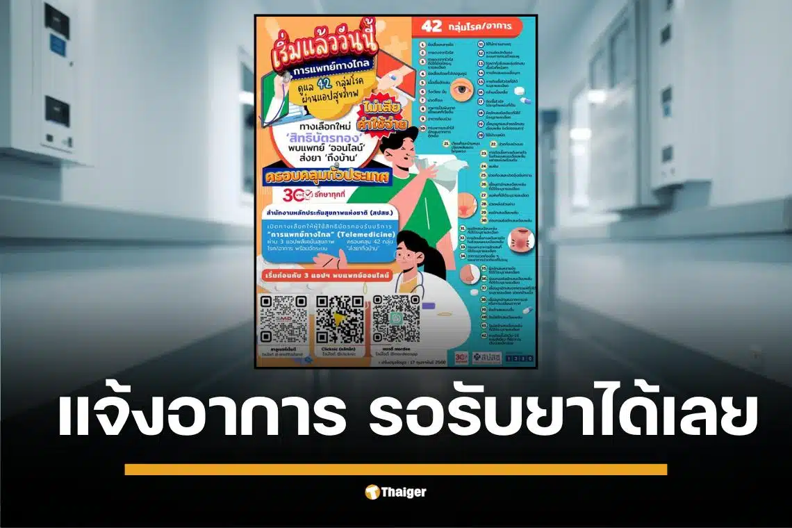 วิธีพบหมอออนไลน์ ใช้สิทธิบัตรทอง 30 บาทผ่านแอปฯ สุขภาพครบวงจร