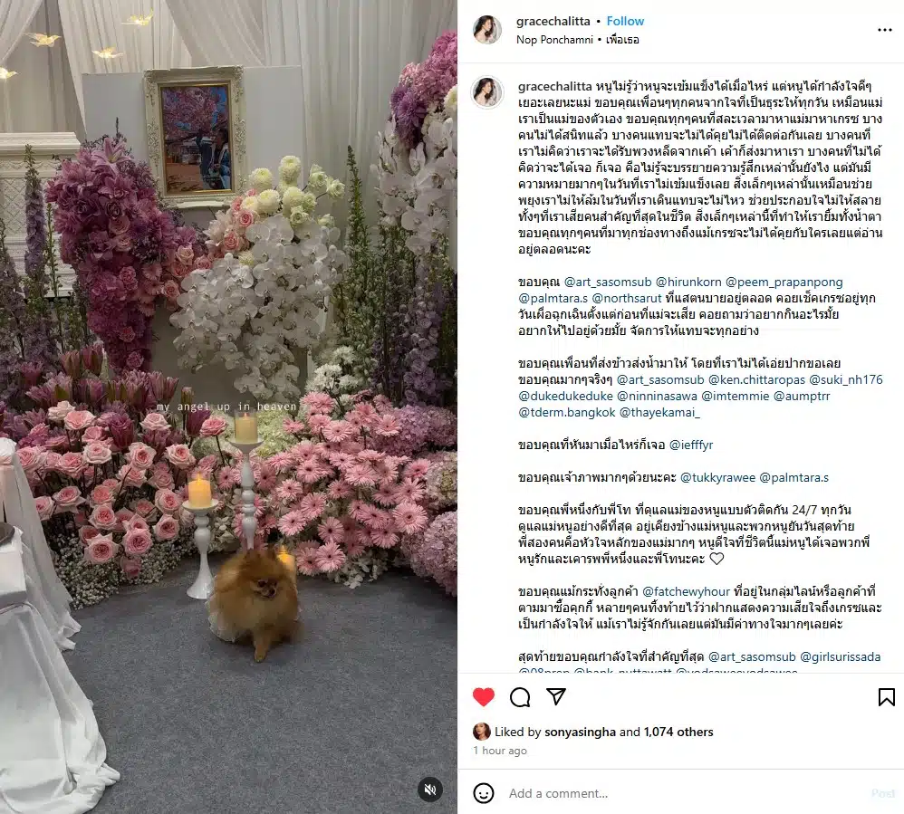 เกรซ ชลิตา สูญเสียคุณแม่
