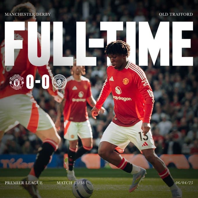 ผลบอลเมื่อคืนนี้ พรีเมียร์ลีก แมนยู แมนซิตี้