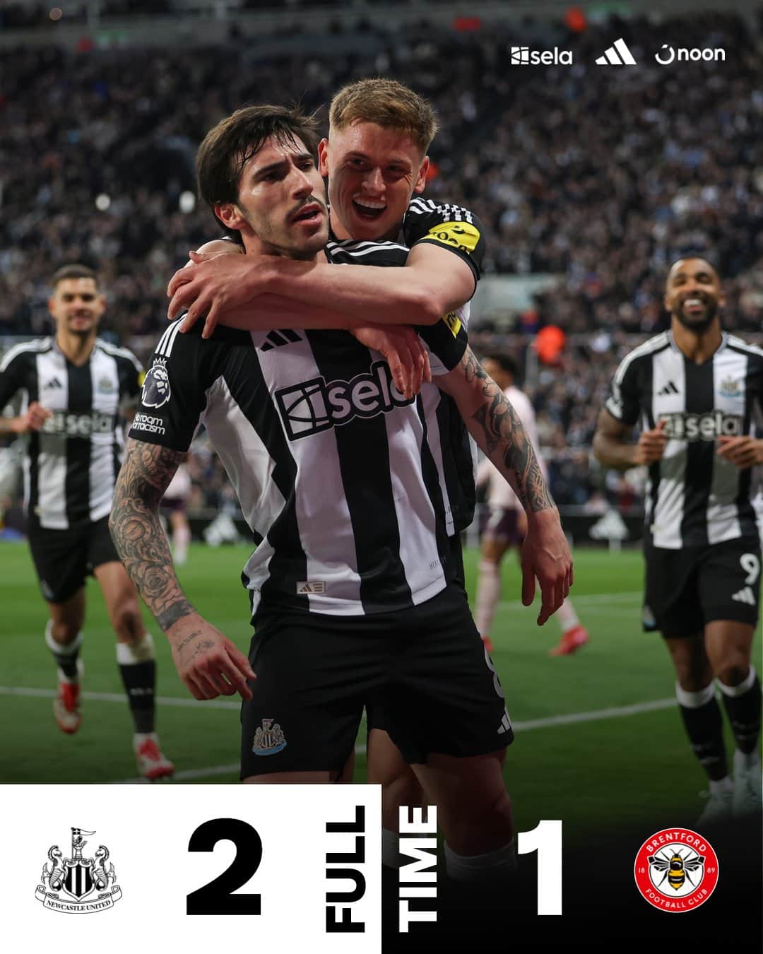 ผลบอลเมื่อคืนนี้ พรีเมียร์ลีก นิวคาสเซิ่ล เบรนท์ฟอร์ด