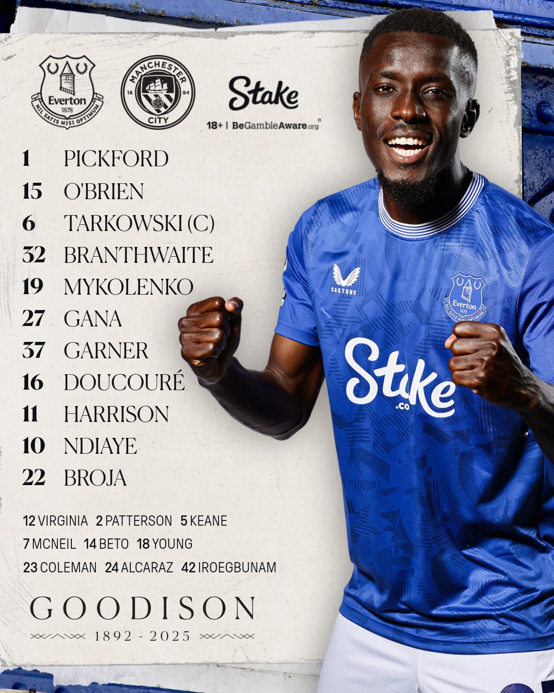 11 ตัวจริง เอฟเวอร์ตัน แมนซิตี้