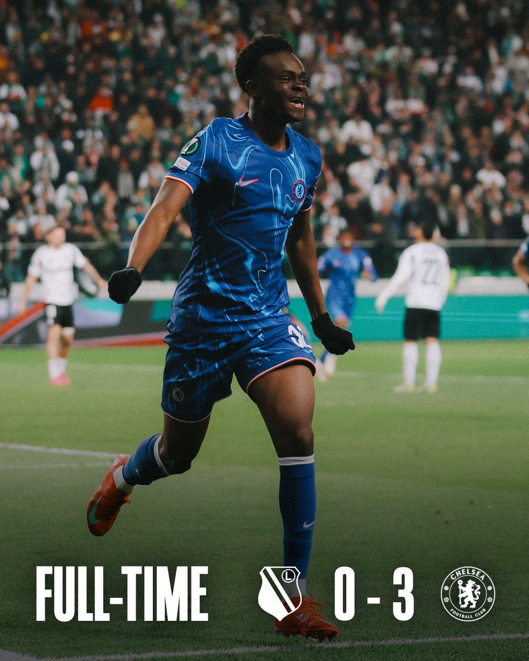 ผลบอลเมื่อคืนนี้ คอนเฟอเรนซ์ ลีก ลีเกีย วอร์ซอว์ เชลซี