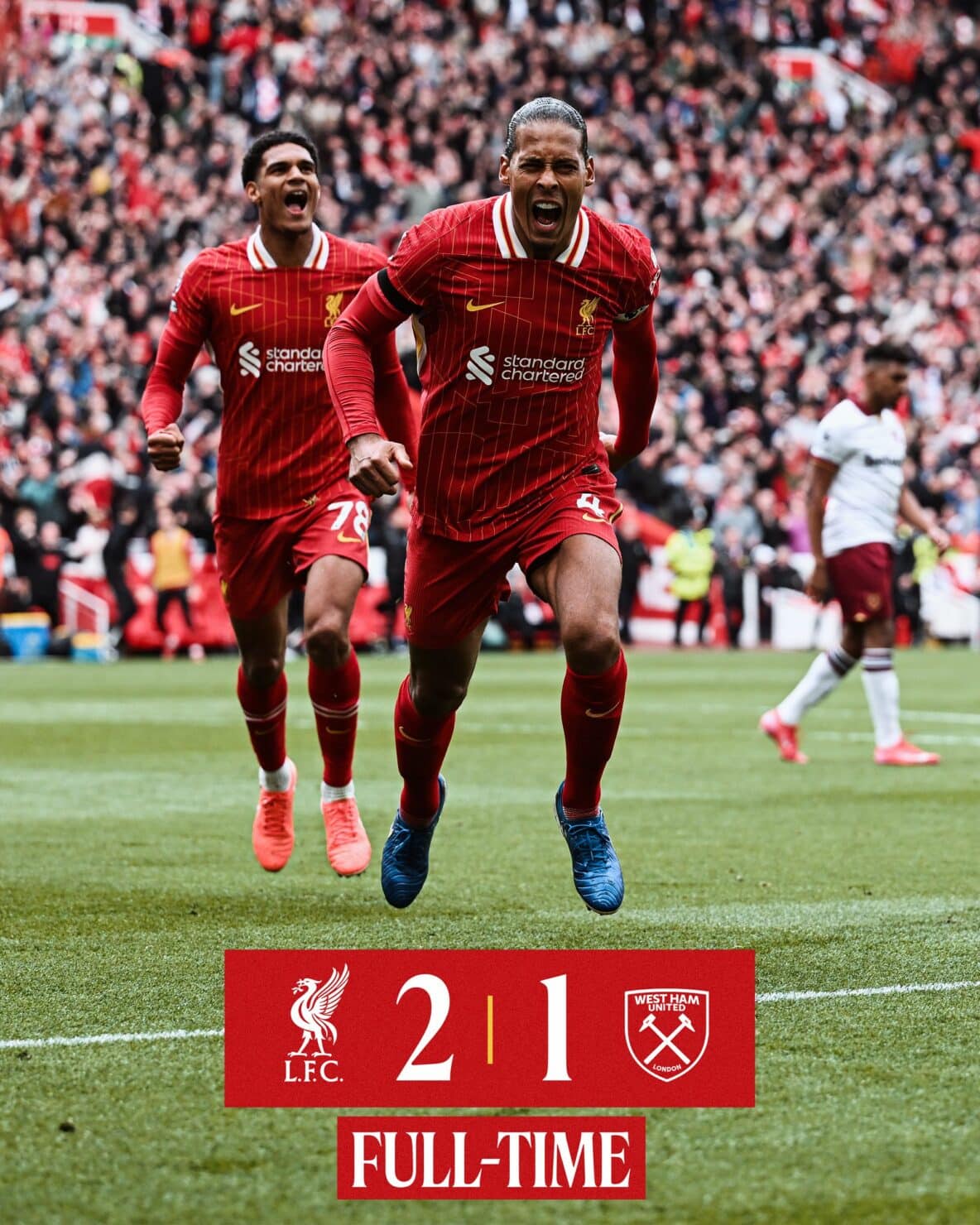 ผลบอลเมื่อคืนนี้ พรีเมียร์ลีก ลิเวอร์พูล เวสต์แฮม