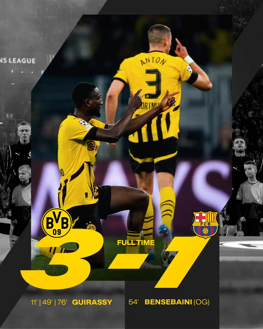 ผลบอลเมื่อคืนนี้ ยูฟ่า แชมเปี้ยนส์ลีก ดอร์ทมุนด์ บาร์เซโลน่า