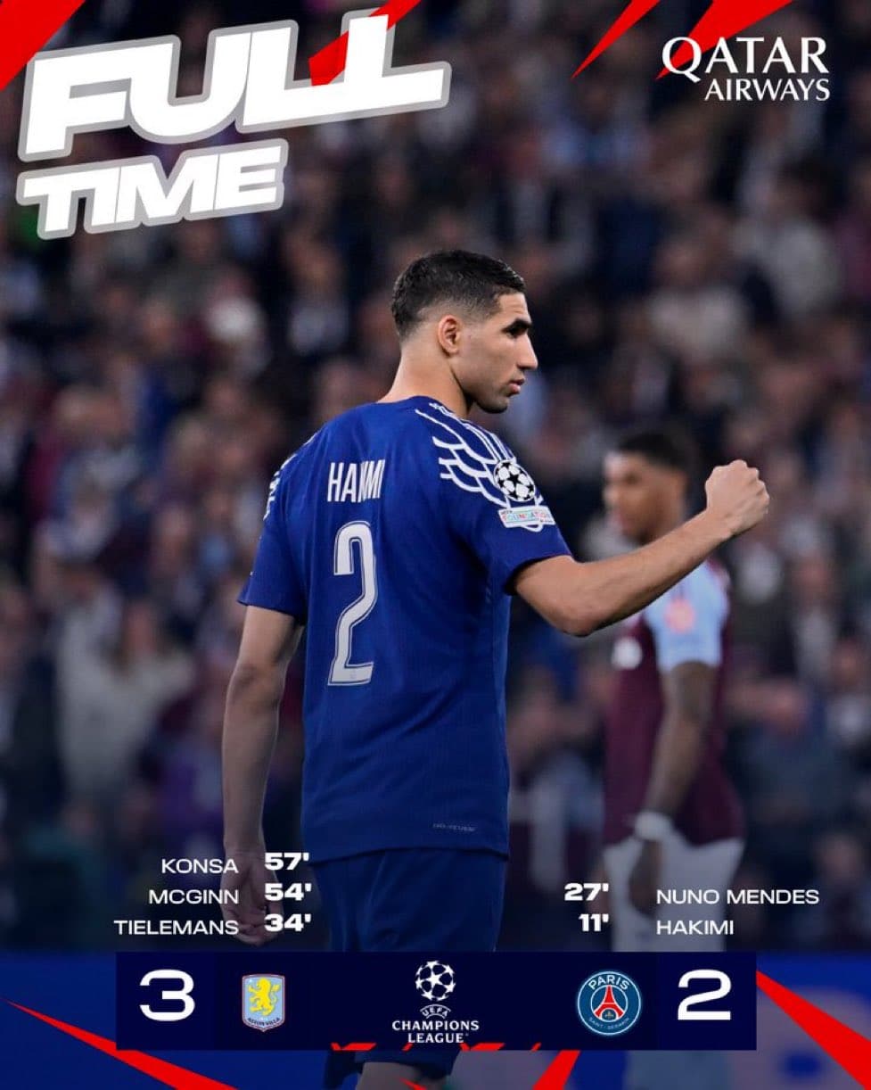 ผลบอลเมื่อคืนนี้ ยูฟ่า แชมเปี้ยนส์ลีก วิลล่า เปแอสเช