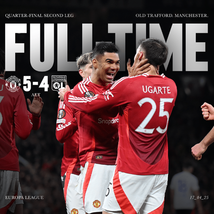 ผลบอลเมื่อคืนนี้ ยูฟ่า ยูโรปา ลีก แมนยู ลียง