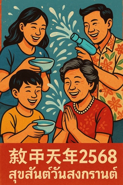 อวยพรวันสงกรานต์ 2568 จีน